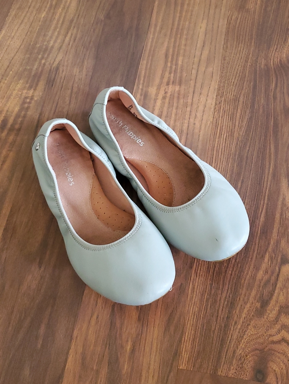 Light Blue Leather Ballet Flats 6.5